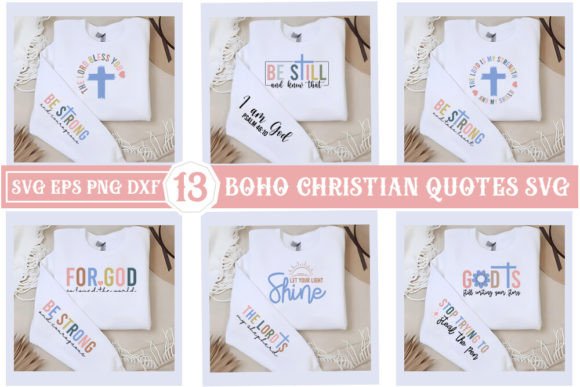 Boho Christian Front Sleeve SVG Bundle for T-Shirt Designs