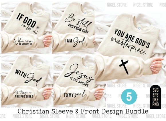 Christian Sleeve Front SVG Design, PNG T-Shirt Designs
