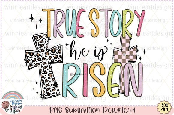 He is Risen Easter Christian Cross PNG for T-Shirt Designs