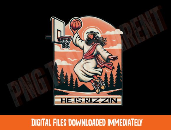 He is Rizzin PNG Files, Christian Easter T-Shirt Designs