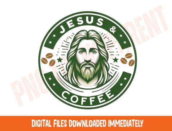 Jesus and Coffee Png, Religious Coffee