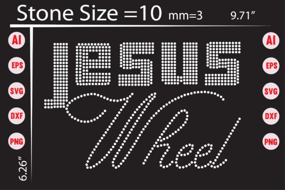 Jesus Wheel Rhinestone Templates for T-Shirt Designs