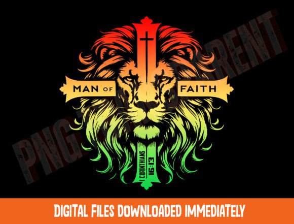 Lion Cross Svg for T-Shirt Designs