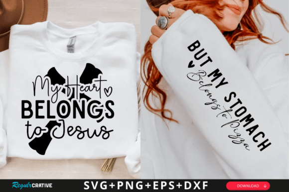 My Heart Belongs to Jesus Sleeve Svg T-Shirt Designs