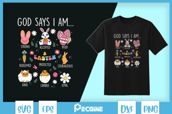Retro God Says I Am Jesus Easter SVG T-Shirt Designs